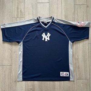 NY Yankees V-Neck Jersey Pullover Majestic Genuine Merchandise MLB Men's XXL